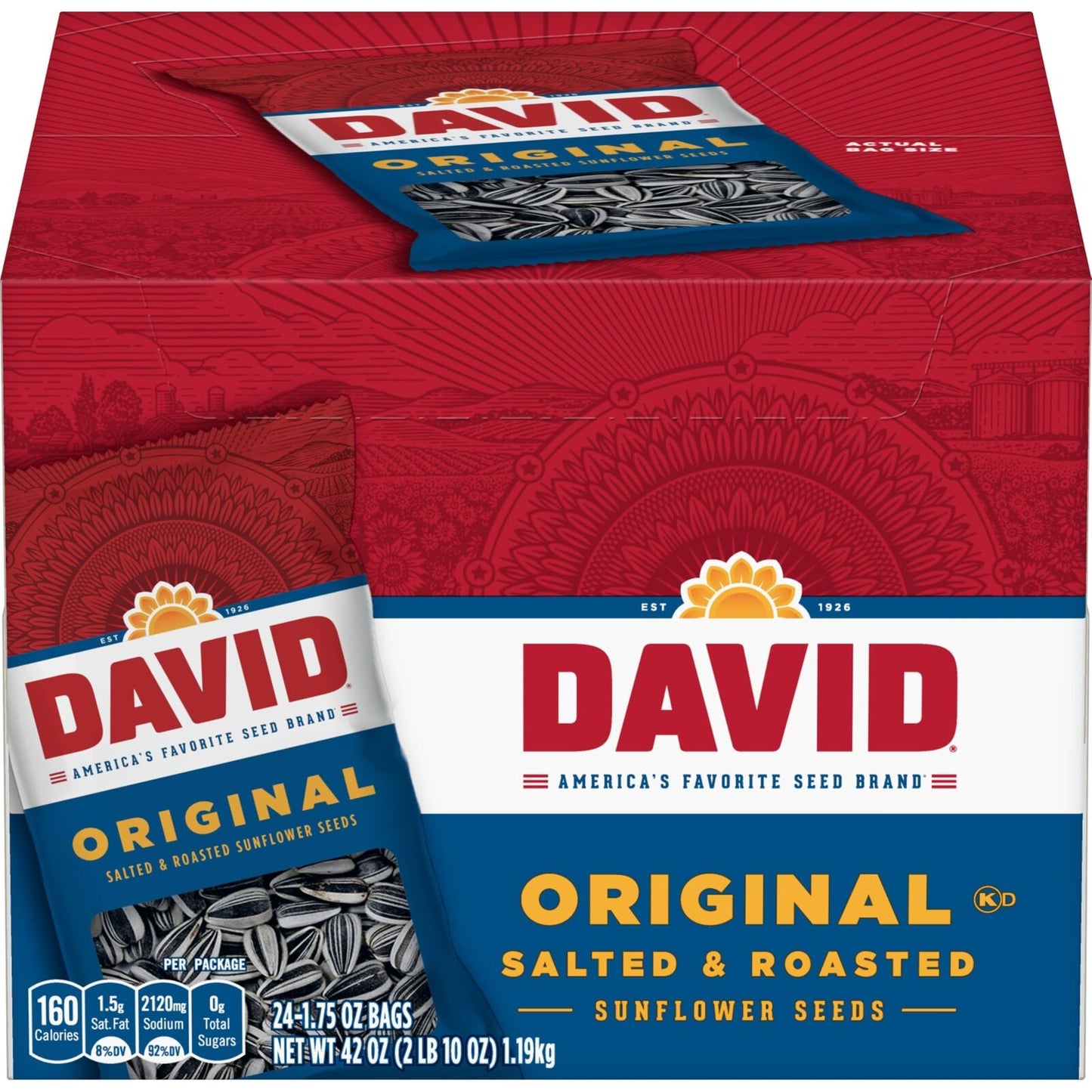 David Original Sunflower Seeds, 1.75 Ounce 42.0 Oz