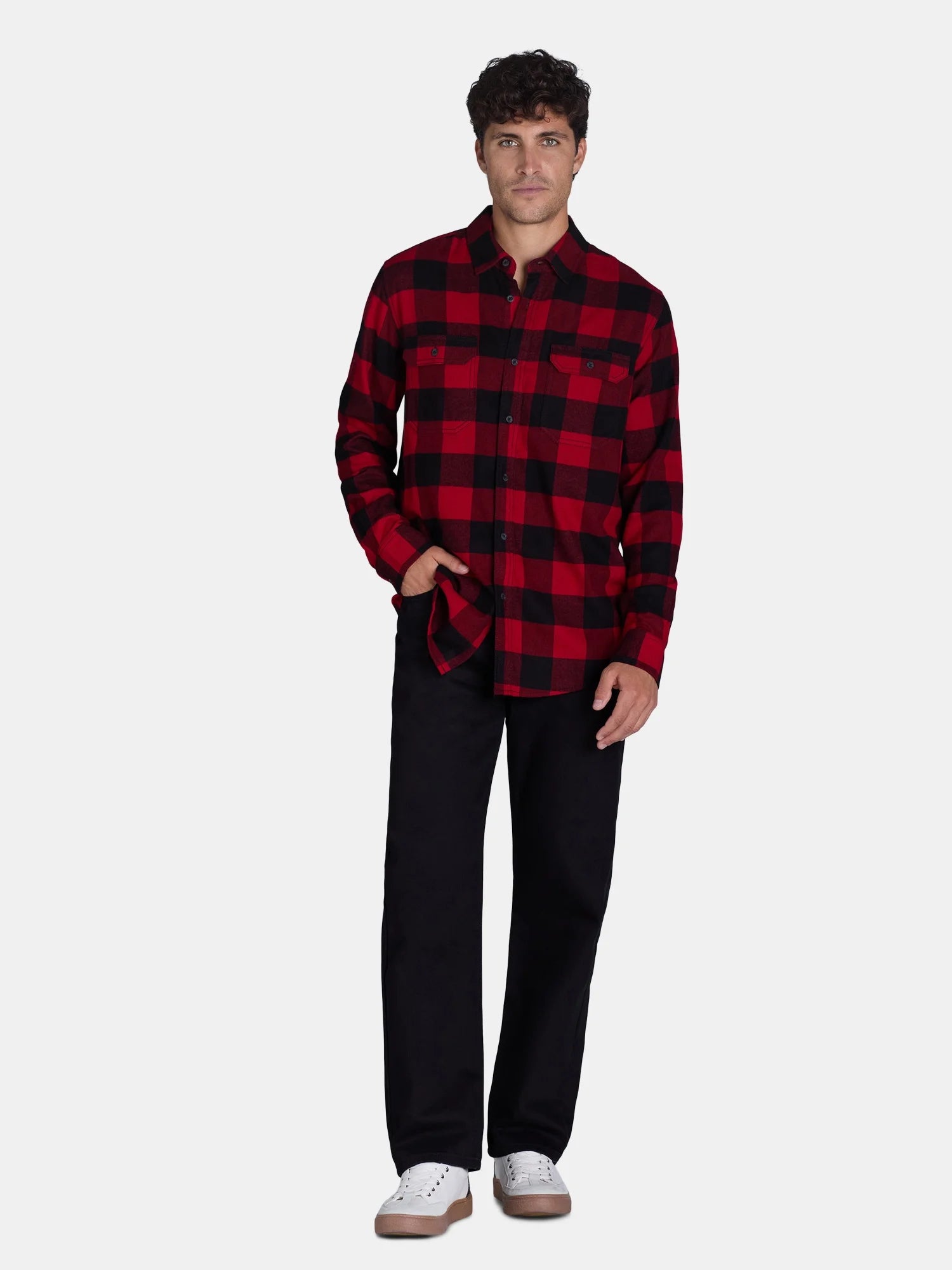 Men's Flannel Shirt with Long Sleeves