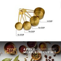 4-Piece Gold Stainless Steel Nesting Measuring Cup Set