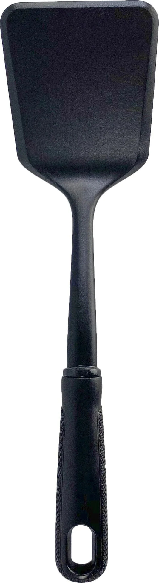 Solid Kitchen Turner, Nylon, Black, Diamond Pattern Handle