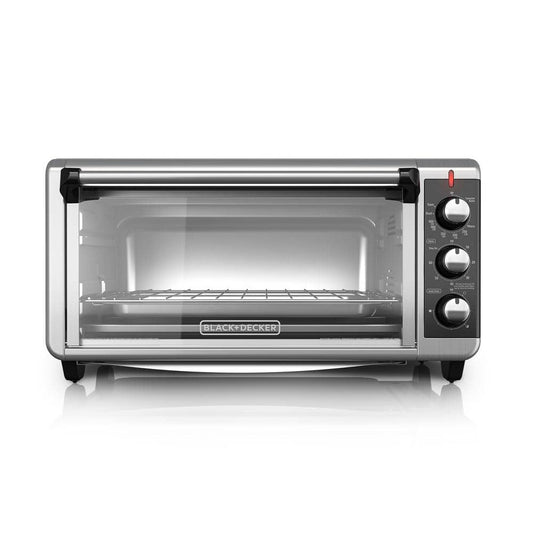 1500 W 8-Slice Stainless Steel Toaster Oven with Broiler