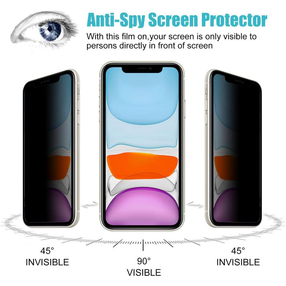 Screen Protector Tempered Glass with Anti-Spy 6.1 In. Display for Iphone 11/Iphone XR