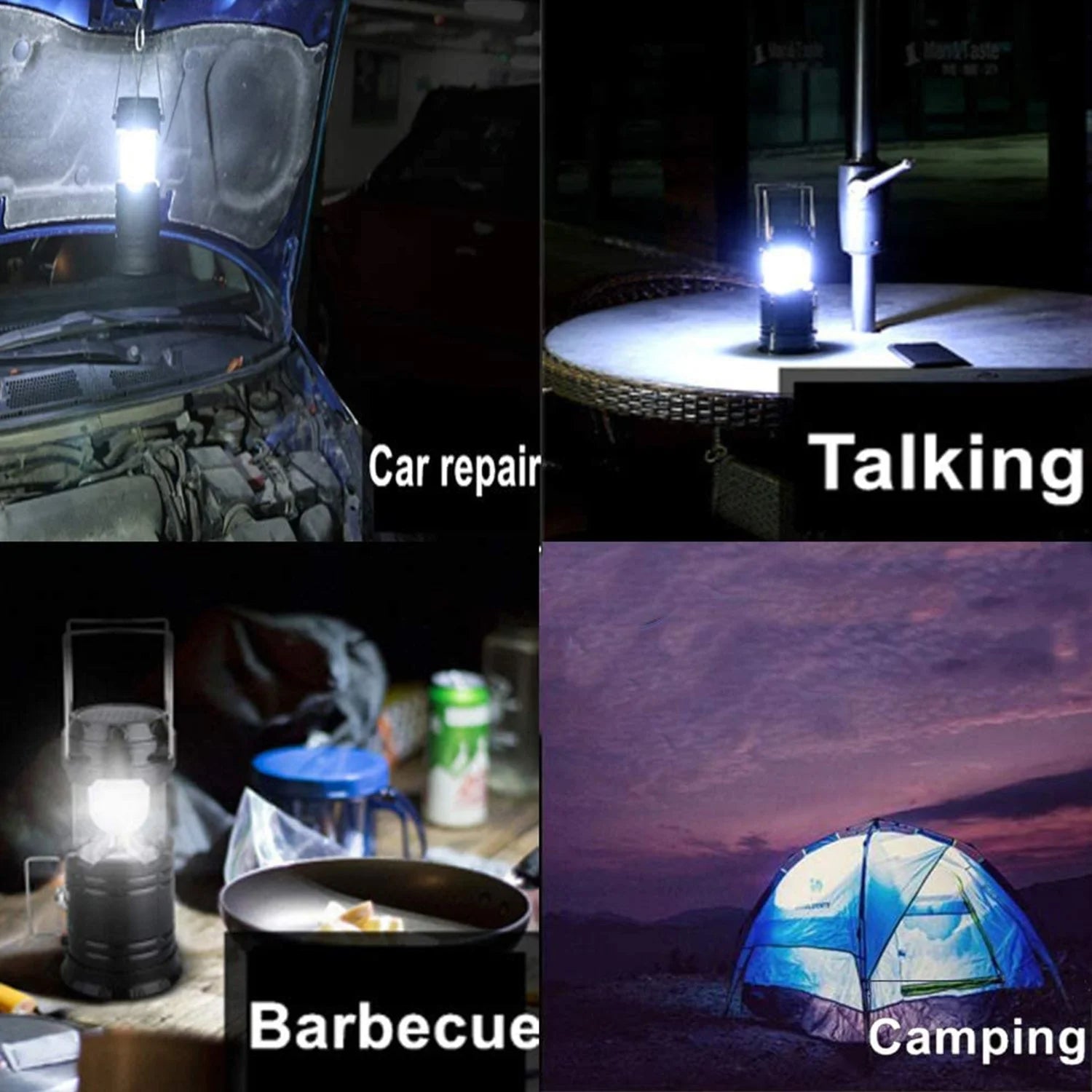 BeePrincess LED Camping Solar and Rechargeable Lantern Flashlight