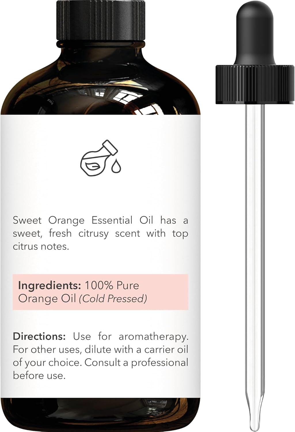 Brooklyn Botany Sweet Orange Essential Oil 4 Fl Oz  for Aromatherapy and Diffuser