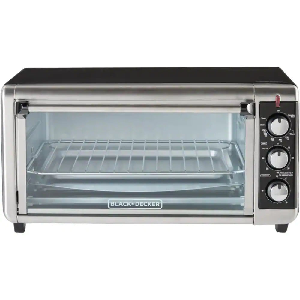 1500 W 8-Slice Stainless Steel Toaster Oven with Broiler