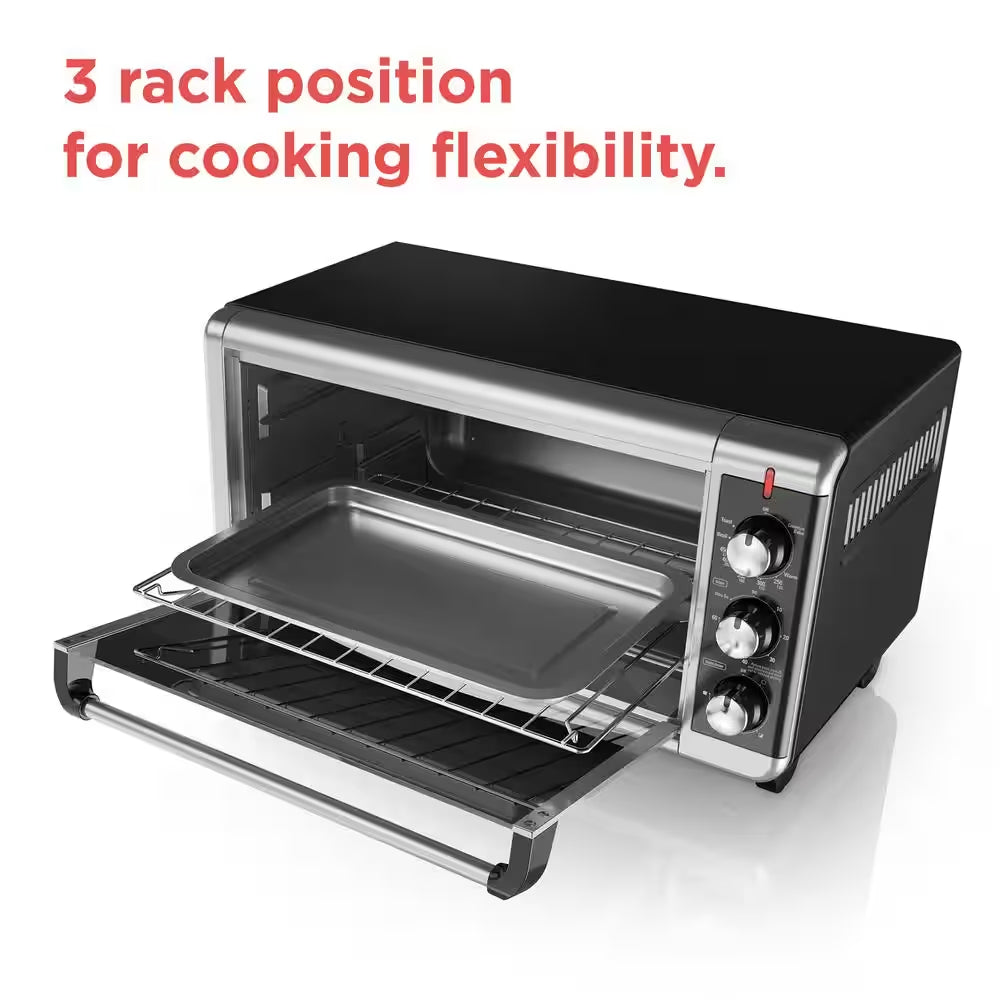 1500 W 8-Slice Stainless Steel Toaster Oven with Broiler