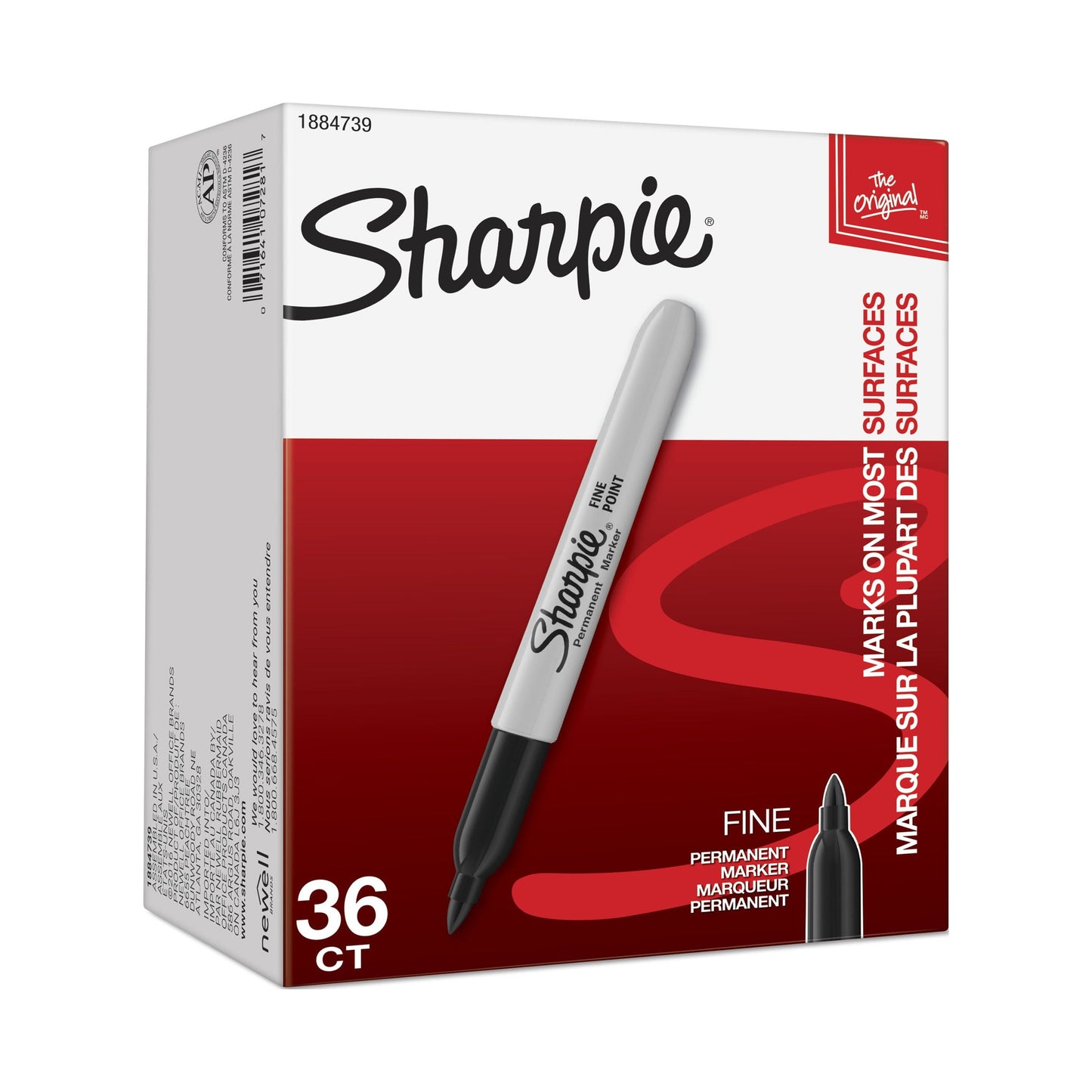 Sharpie Permanent Markers, Fine Point, Black, 36 Count