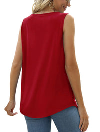 Tank Tops for Women Pleated Square Neck Sleeveless Summer Tops