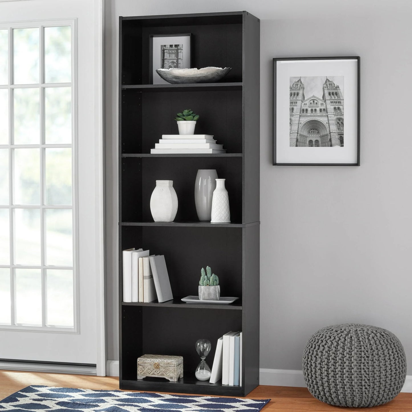 5-Shelf Bookcase with Adjustable Shelves