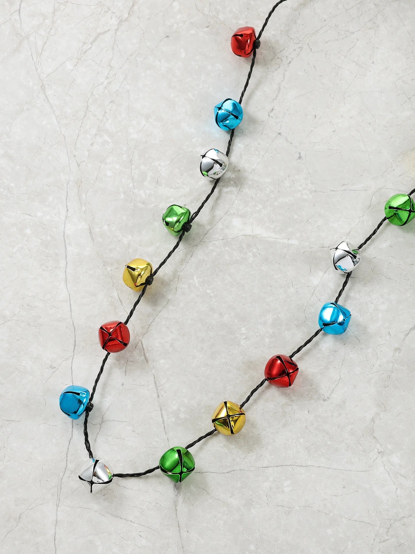 Multicolored Light-Up Jingle Bell Necklace