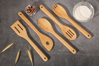 5Pk 100% Natural Bamboo Kitchen Tools Set