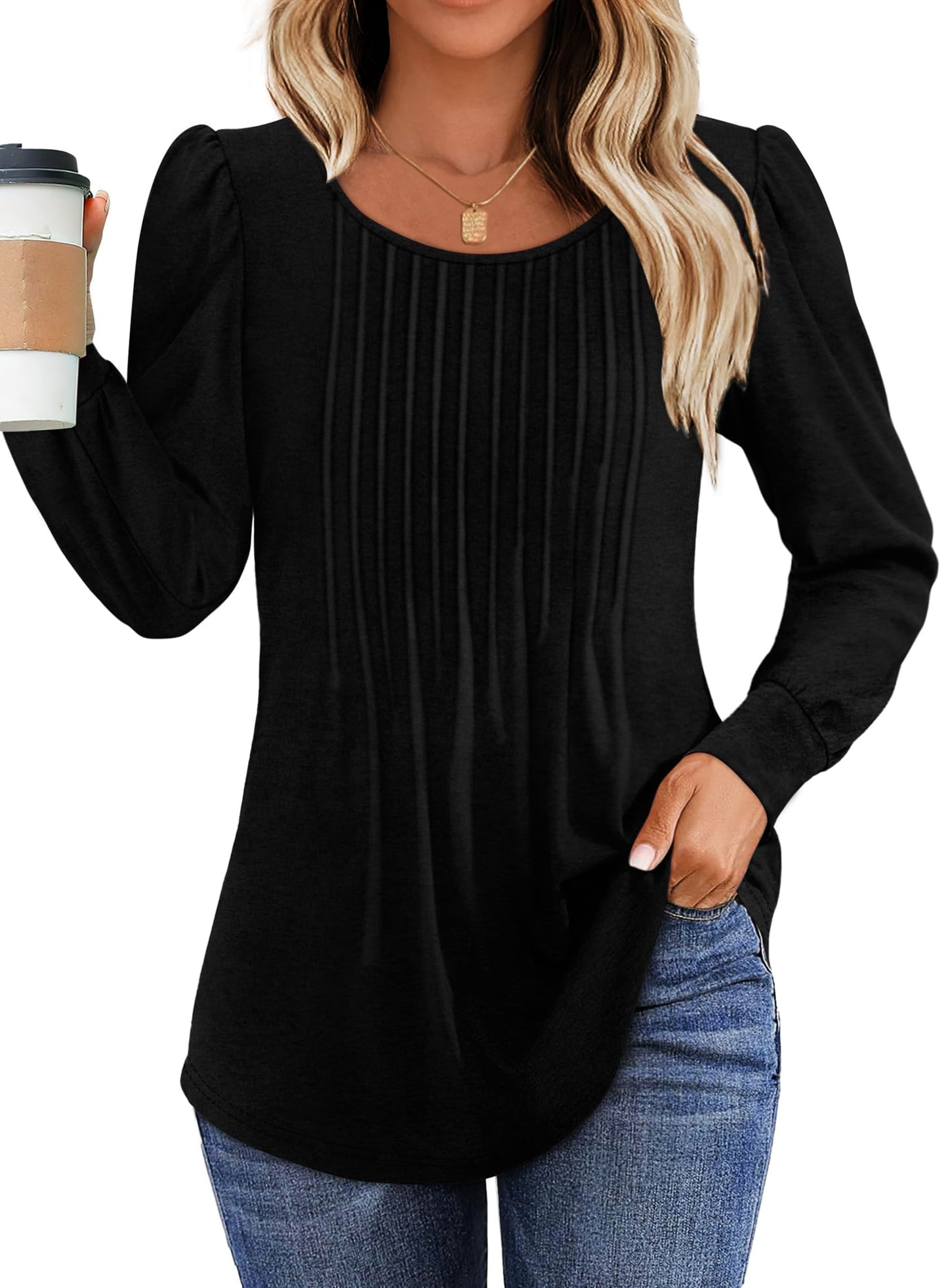 Women Dressy Casual Long Sleeve Shirts Fall Tunic Tops