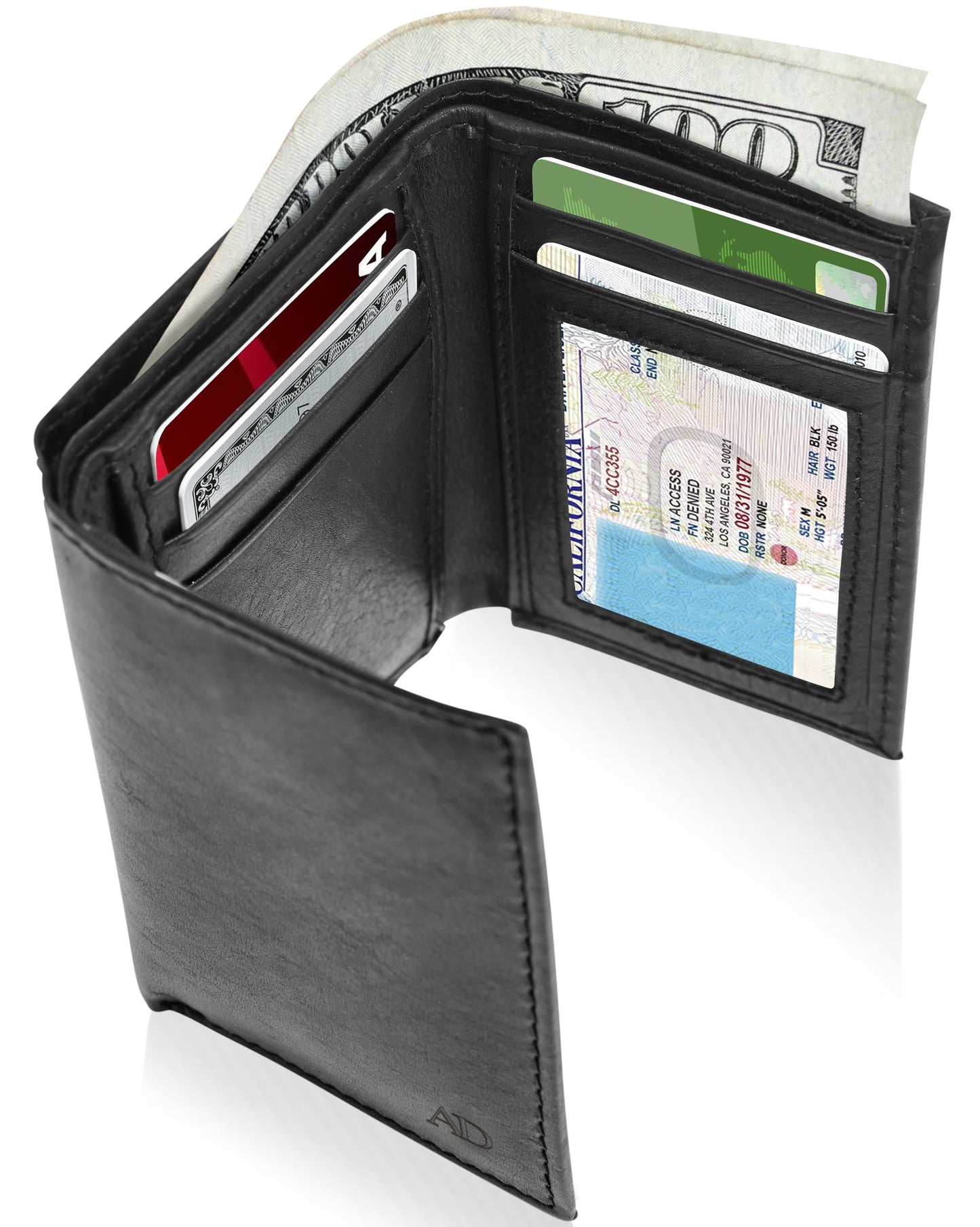 Genuine Leather Trifold Wallets for Men