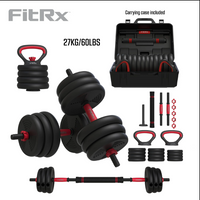 60 lbs. 4-in-1 Adjustable Interchangeable Dumbbell, Barbell, and Kettlebell Weight Set