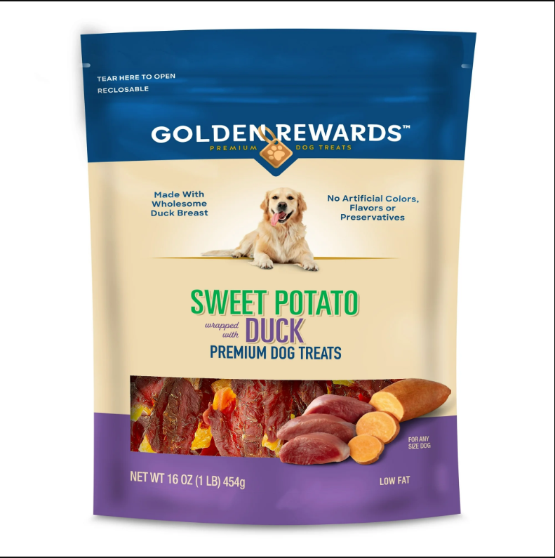 Sweet Potato Wrapped with Duck Premium Treats for Dogs, 16 oz Bag