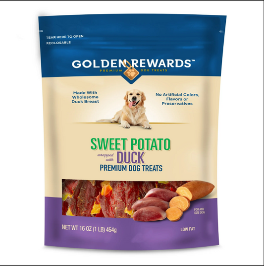 Sweet Potato Wrapped with Duck Premium Treats for Dogs, 16 oz Bag