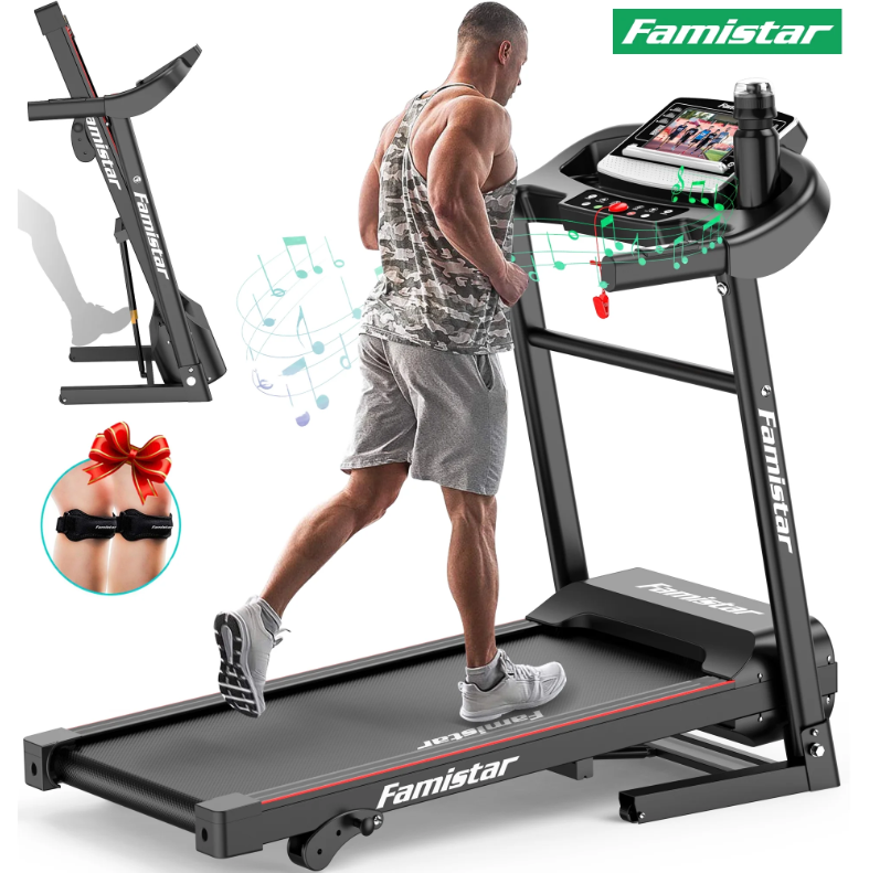 Famistar 2.5HP Folding Treadmill for Home with Smart LCD Display