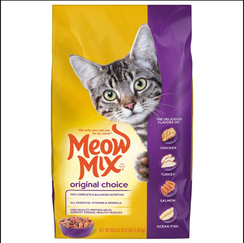 Meow Mix Original Choice Dry Cat Food, 3.15-Pound Bag