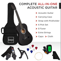 38in Beginner Acoustic Guitar Starter Kit w/ Gig Bag, Strap, Strings