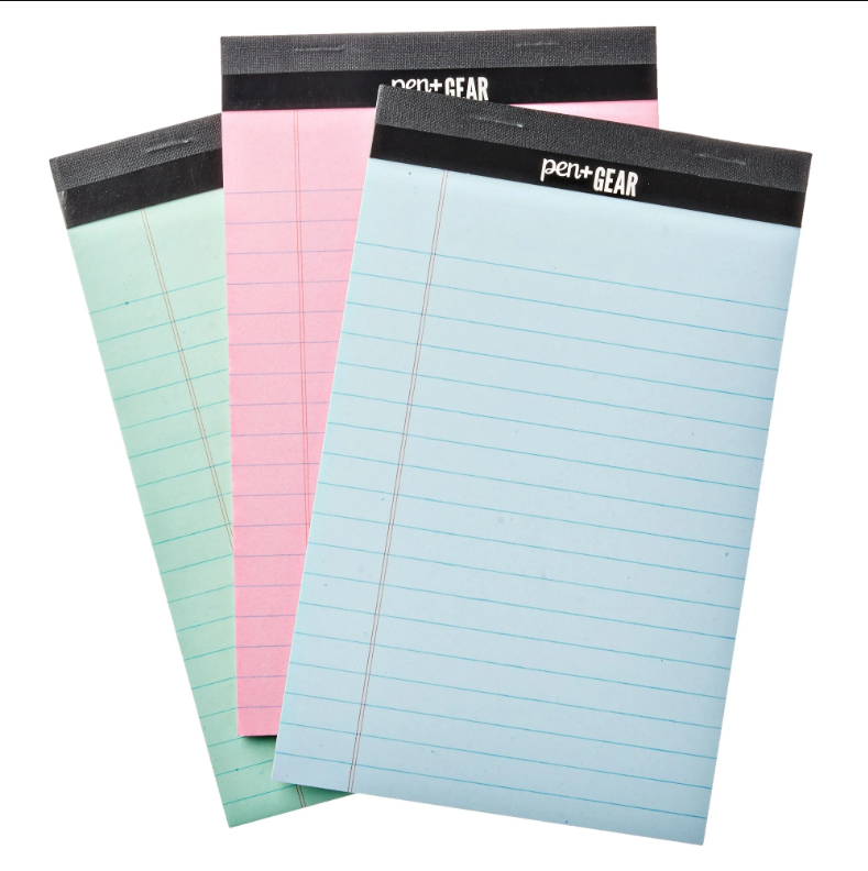 Legal Pads Pastel Color Paper, 50 Sheets, 3 Count