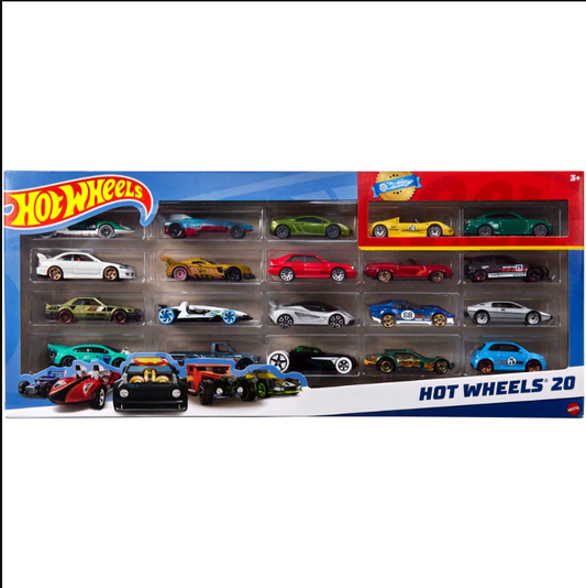 Set of 20 Toy Sports & Race Cars in 1:64 Scale, Collectible Vehicles