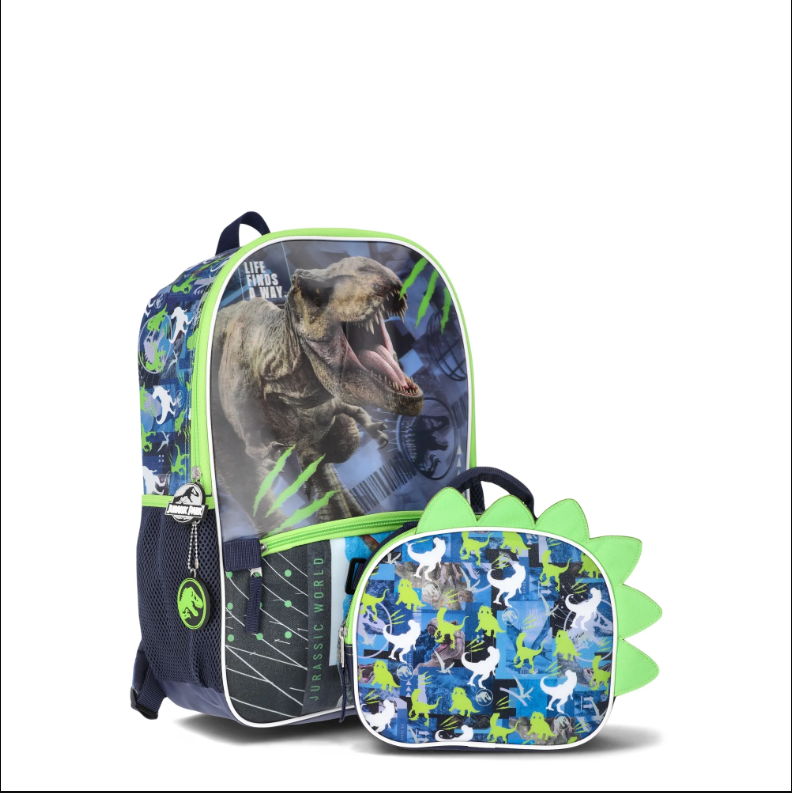 Jurassic Boy's 17" Backpack with Lunch Box, 2-Piece Set