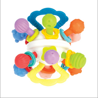 Nuby Textured Twist Ball Baby Teether Toy with Colorful Rattle