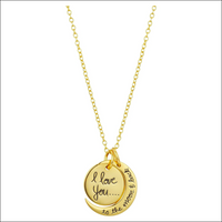 Women's Sterling Silver "I Love You to the Moon & Back" Pendant Necklace