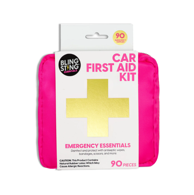 Car First Aid Kit - 90 Pieces Included, Pink