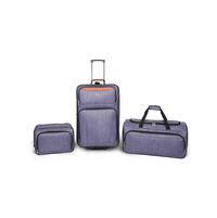 3pc Travel Luggage Set 24" Check Bag, 22" Duffel, & Boarding Tote