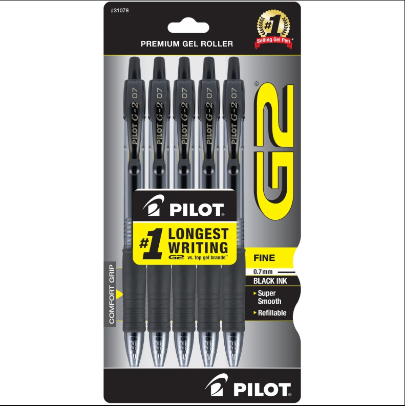 G2 Premium Retractable Gel Ink Rolling Ball Pen, Fine Point