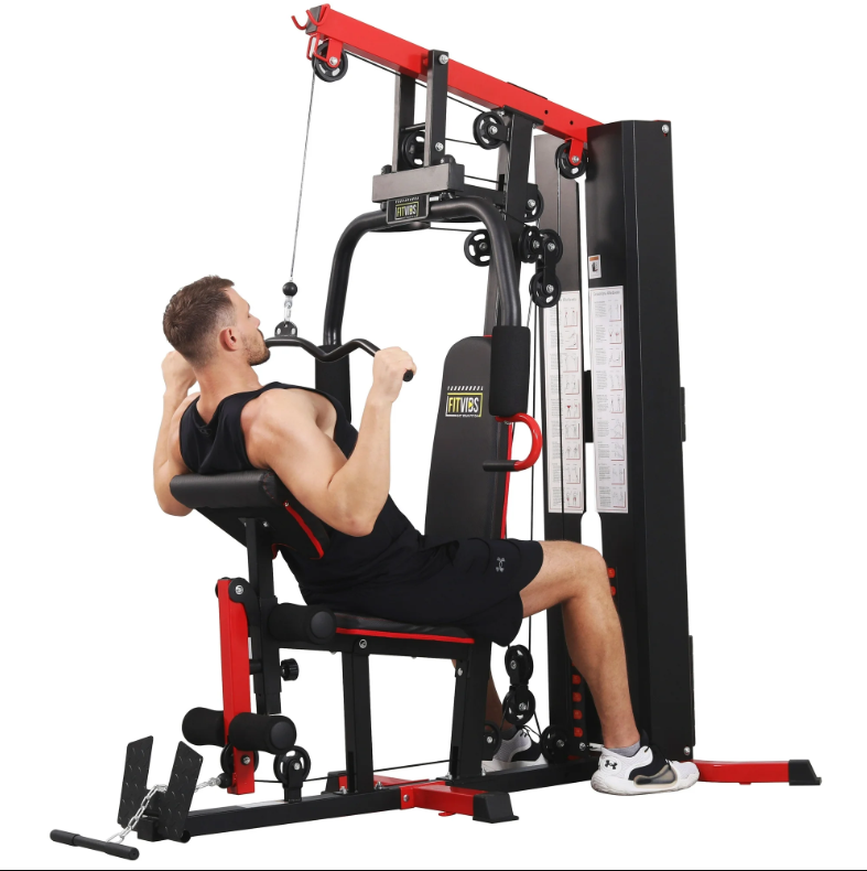 Fitvids LX750 Multifunctional Full Home Gym System Workout Station with 122.5 Lbs