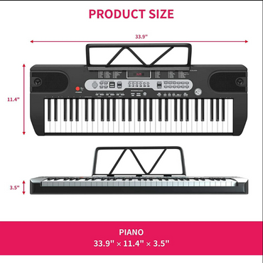 61 Key Piano Keyboard Portable Electric Keyboard with Microphone