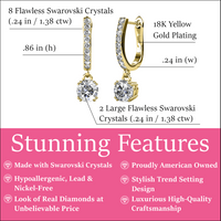 McKenzie 18k Drop Dangle Earrings with Swarovski Crystals