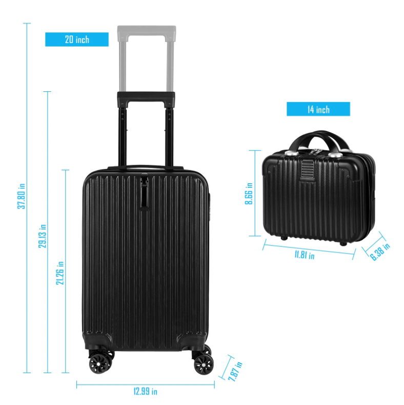 2PCS Luggage Two Piece Rolling Luggage Set Lightweight With Hook