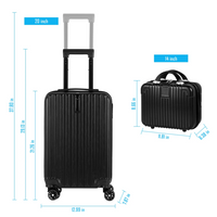 2PCS Luggage Two Piece Rolling Luggage Set Lightweight With Hook