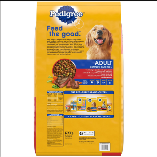 Pedigree Complete Nutrition Grilled Steak & Vegetable Dry Dog Food 44 Lb Bag