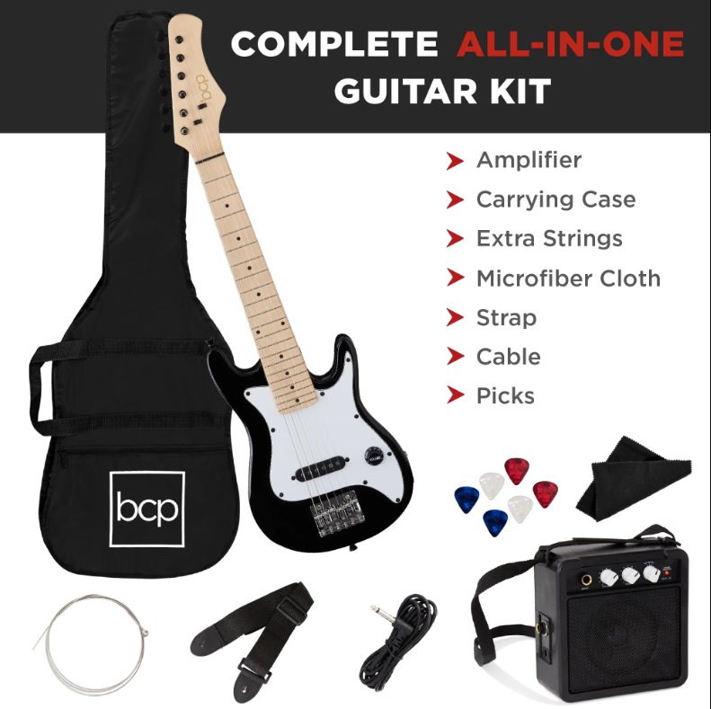 30in Kids Electric Guitar Beginner Starter Kit w/ 5W Amplifier, Strap, Case