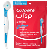 Colgate Max Fresh Wisp Disposable Mini Adult Manual Travel Toothbrushes