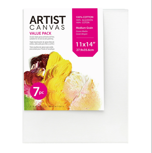 Studio Stretched Canvas, 100% Cotton Acid Free White Canvas