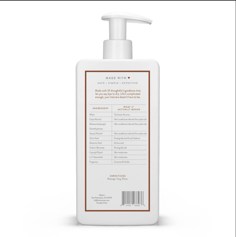 Native Moisturizing Conditioner Sulfate & Paraben Free 16.5 oz