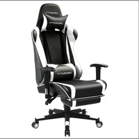 Gaming Chair Office Chair PU Leather with Footrest & Adjustable Headrest