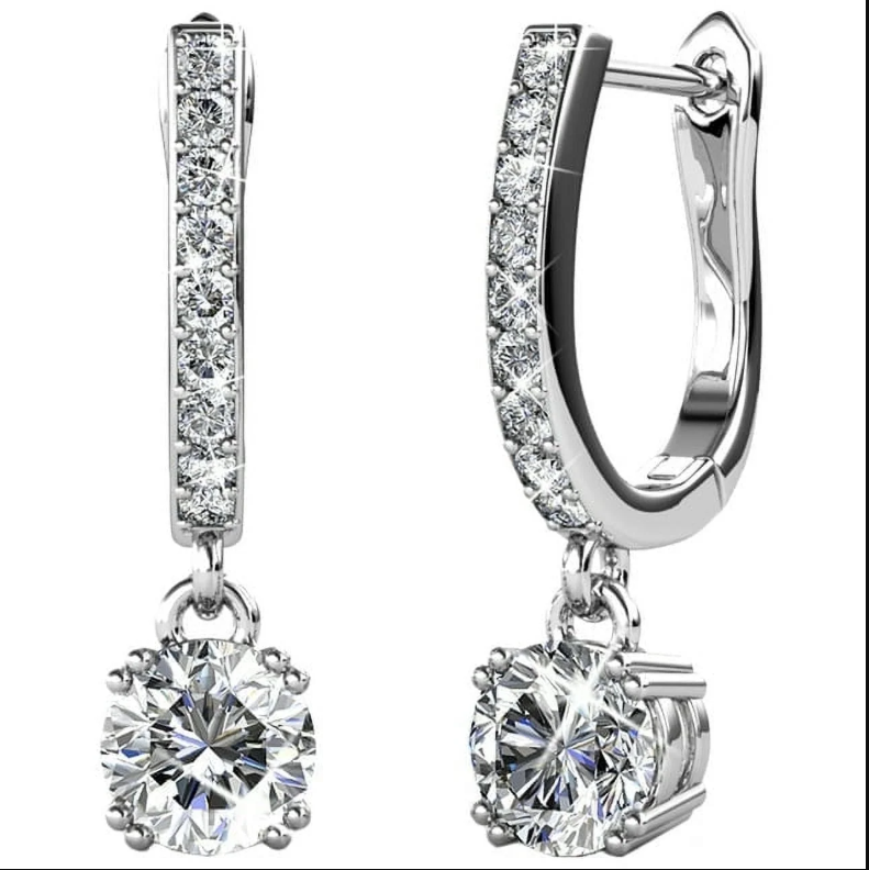 McKenzie 18k Drop Dangle Earrings with Swarovski Crystals