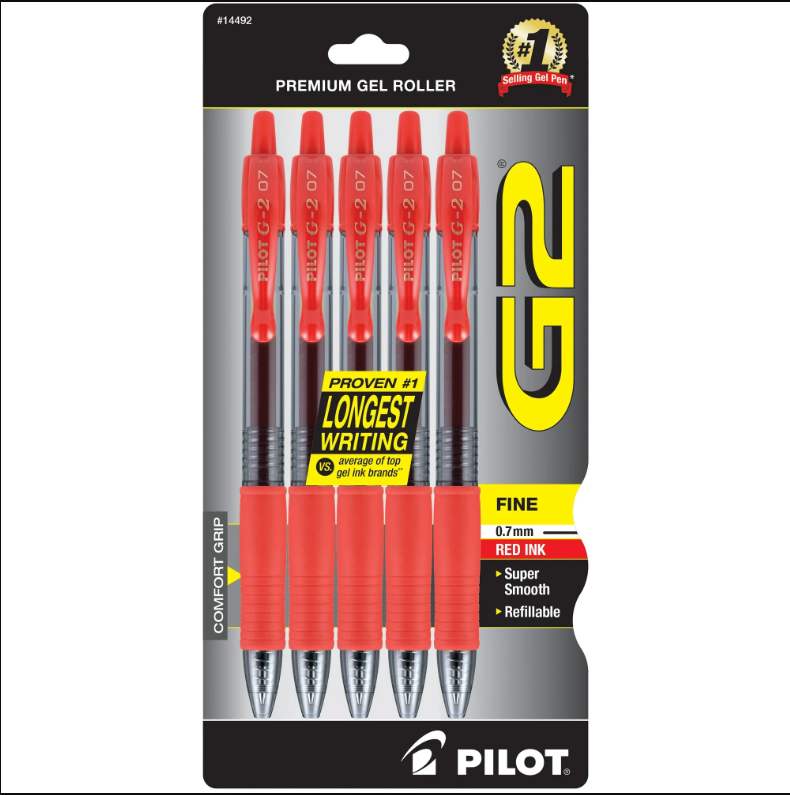 G2 Premium Retractable Gel Ink Rolling Ball Pen, Fine Point