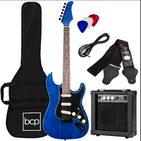 39in Full Size Beginner Electric Guitar Kit with Case, Strap, Amp, Whammy Bar