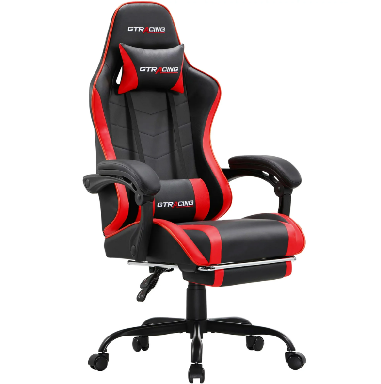 GTWD-200 Ergonomic Gaming Chair with Adjustable Pillows and Footrest