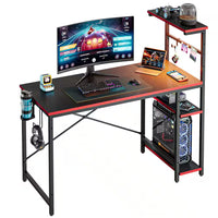 44 In. Rectangular Black Carbon Fiber Gaming Desk