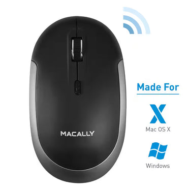 Silent Wireless Bluetooth Mouse for Mac/Pc, Compact Design :Optical Sensor and DPI Switch 800/1200/1600, Black