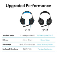 Logitech 432 Wired Gaming Headset, 7.1 Surround Sound