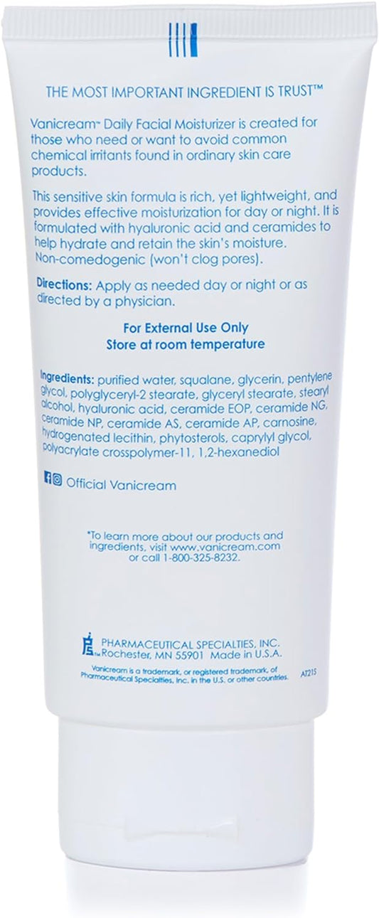 Vanicream Daily Facial Moisturizer with Ceramides 3 Fl Oz (Pack of 1)